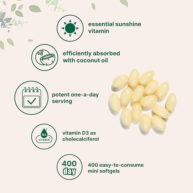 Micro Ingredients Vitamin D3 10,000 IU, 400 Softgels | Virgin Coconut Oil | Cholecalciferol Form | Bone, Immune & Heart Support | Easy to Swallow, Non-GMO