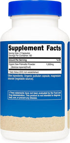 Nutricost Saw Palmetto 1000mg, 120 Capsules - CCOF Certified Made with Organic Saw Palmetto, Vegetarian Friendly, 60 Servings, 500mg Per Capsule, Gluten Free