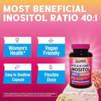 Inositol Supplement, Myo-Inositol & D-Chiro Inositol Supplements for Women, 40:1 Ideal Ratio, Hormone Balance and Women’s Wellness, 120 Vegan Capsules