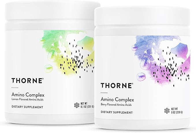 THORNE - Amino Complex Bundle - Promotes Lean Muscle Mass and Energy Production - Lemon & Berry Flavors