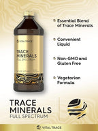 Carlyle Trace Minerals with Magnesium, Chloride, Sodium & Potassium | 16 fl oz | Vegetarian, Non-GMO, and Gluten Free | by Vital Trace