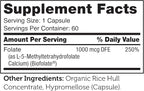 Zahler Methylfolate - Supports Healthy Fetal Development and Genetic Health - Methylated Folic Acid from 1000 mcg DFE L-Methylfolate - Kosher Non GMO Methyl Folate Supplement for Women (60 Capsules)