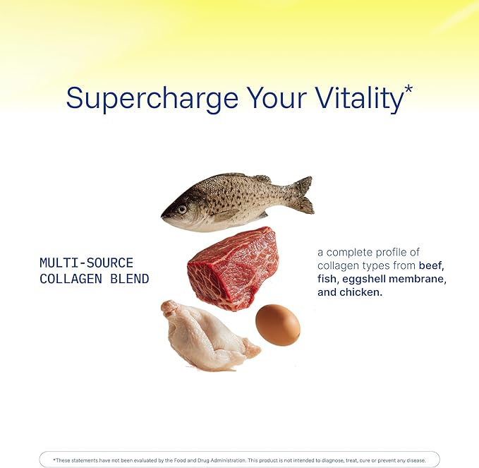 ProHealth Longevity Collagen Complete Powder - for People Over 40. 20g Multi Collagen. Hyaluronic Acid. for Joints, Bones, Hair, Skin, Muscles, Gut - 30 Servings