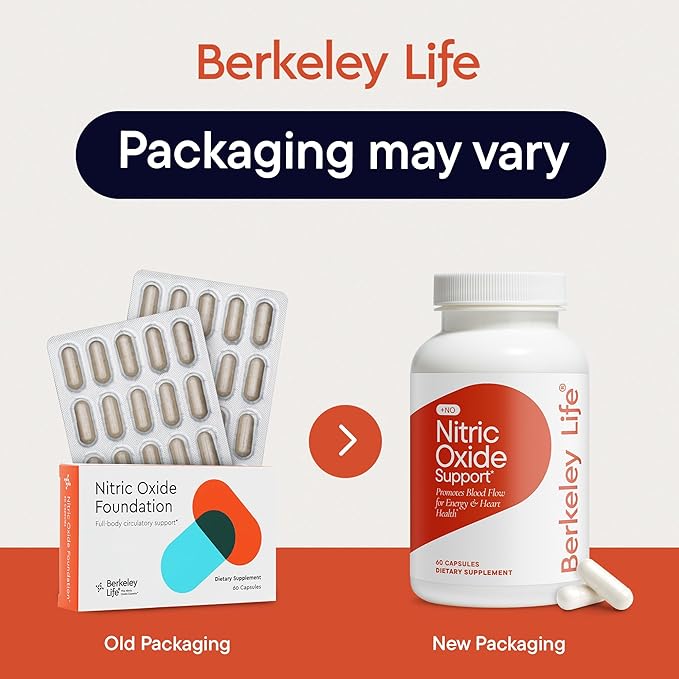 Berkeley Life Nitric Oxide Support Supplement - Nitric Oxide Booster for Men & Women - Blood Flow & Circulation with Beet Root Powder to Support Energy, Heart Health & Healthy Blood Pressure- 60 Count