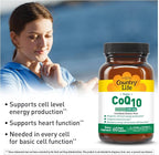 Country Life Simply CoQ10 100mg – Supports Heart Function & Cellular Energy, Vegan Softgels, Certified Gluten-Free, Non-GMO Supplement, 60 ct – Cardiovascular Health Support