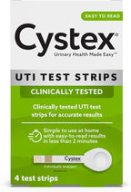 Cystex Urinary Tract Infection Support Cranberry Prebiotic Supplement for UTI Protection & Urinary Health Maintenance, D-Mannose & Vitamin C, 7.6 oz (2 Pack) + Cystex Urinary Tract (UTI) Test Strips for Women & Men, FSA HSA Eligible & Approved, at Home...