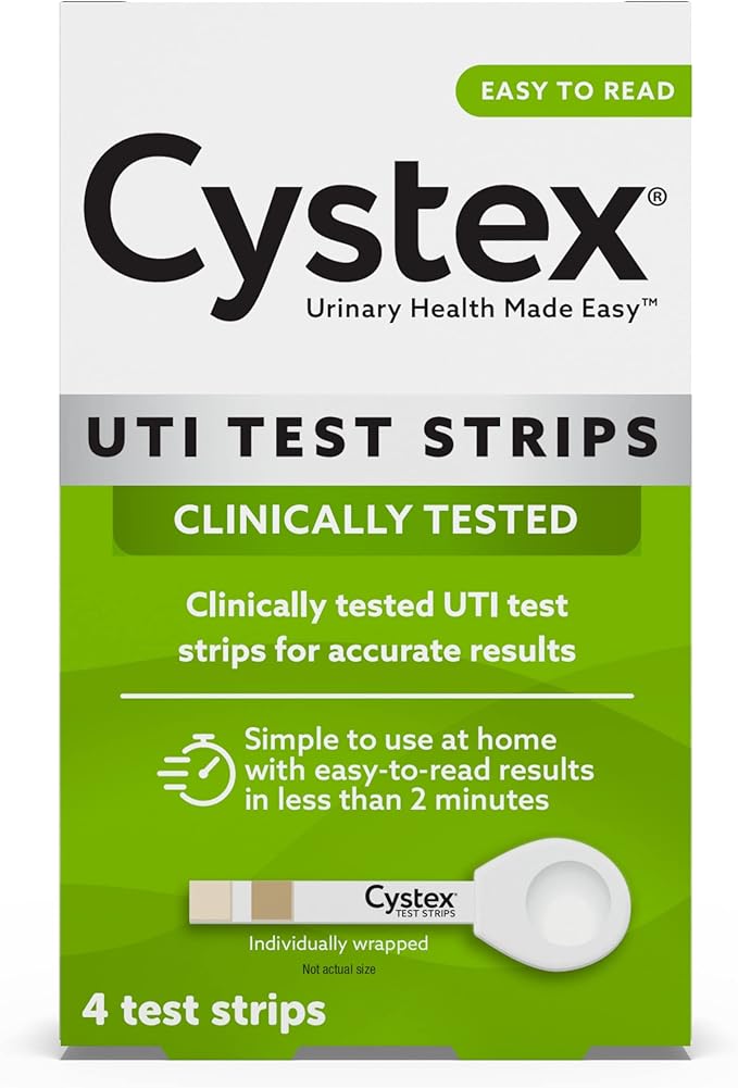 Cystex Urinary Tract Infection Support Cranberry Prebiotic Supplement for UTI Protection & Urinary Health Maintenance, D-Mannose & Vitamin C, 7.6 oz (2 Pack) + Cystex Urinary Tract (UTI) Test Strips for Women & Men, FSA HSA Eligible & Approved, at Home...