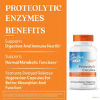 Doctor's Best Proteolytic Enzymes Supplement for Men & Women - Supports Protein Digestion, Caps for Digestive Wellness, Bromelain, Protease, & Papain Blend, Supports Metabolic Health - 90 Veg Capsules