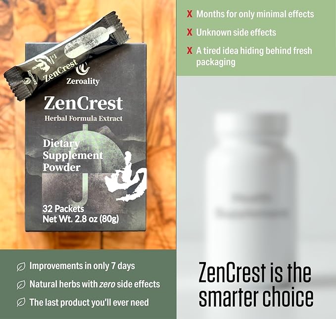 ZenCrest, Natural Herb Prostate Supplement, Traditional Chinese Herbal Formula, Promote Healthy Prostate, Promote Urogenital Function, No Side Effects, (32 Packets - 1 Box)