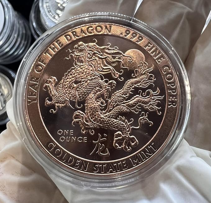 Generic 1 oz Year Of The Dragon 1 Oz .999 Pure Fine Copper BU