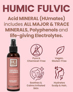 2X Humic Hydration Mineral Spray – Organic Humic Acid, Fulvic Acid Spray with Major & Trace Minerals, Electrolytes & Silica to Boost Collagen - Plant-Based for Skin, Hair & Body Hydration – 8 oz