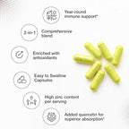 Sandhu's Zinc Quercetin 120 Vegetarian Capsules (Pack of 2) | High Absorption Zink Supplements for Immunity and Seasonal Allergy | Antioxidant Immune Support for Men and Women | Easy to Swallow