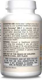Jarrow Formulas MK-7 90mcg-Bioactive Form of VIT K2-60 Servings(Softgels)-for Bone & CV Health-VIT K2 MK-7 Dietary Supp-K2 VIT Supp MK-7-Gluten Free,12 Pack