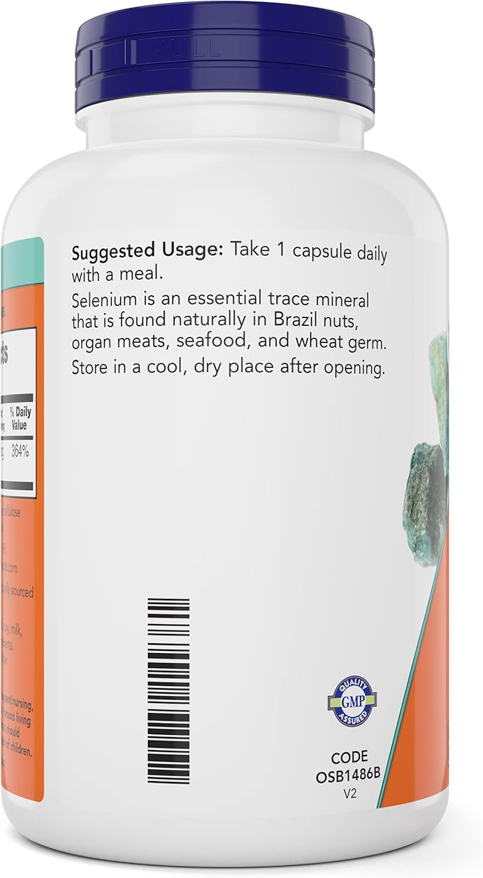 Now Foods Selenium 200mcg Capsules, 300 Count - L Selenomethionine Mineral Supplement for Women & Men - Veg Caps, Non-GMO, Vegan Friendly, Yeast-Free