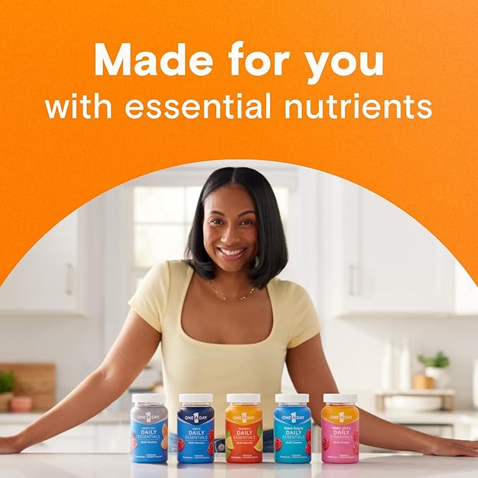 ONE A DAY Men’s 50+ Daily Essentials Multivitamin Gummies, Multivitamin for Men Over 50, Fruit Medley Flavor, 120 Gummies,(Pack of 2)