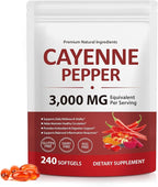 Premium Cayenne Pepper Capsules with Turmeric Curcumin & Beet Root Extract | Supports Cardiovascular Health, Blood Circulation | Potent Capsaicin Supplement, Easy-to-Swallow Softgels (240 Count)