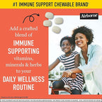 Airborne 1000mg Vitamin C + Zinc Immune Support Supplement Chewable Tablets, Very Berry & Citrus Flavor with Powerful Antioxidants Vitamins A C & E, 116 Chewable Tablets (Very Berry + Citrus)