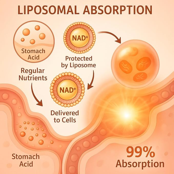 1500 MG Liposomal NAD+, 98%+ Absorption, NAD+ Supplement for Women & Men with TMG, for Aging Defense, Cellular Energy, Heart & Brain Function, Longevity, 120 Softgels