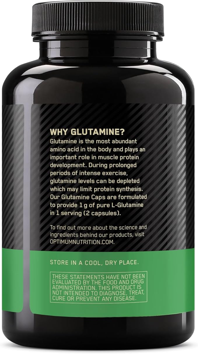 Optimum Nutrition L-Glutamine Muscle Recovery Capsules, 1000mg, 240 Count (Package May Vary)