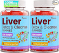 3000mg Liver Detox Repair & Cleanse Gummies | Milk Thistle 2000mg with Turmeric Dandelion Root & Artichoke for Liver Detox, Liver Support & Renew, Antioxidant, Gut, Skin - Fruit Flavor, 120 Gummies