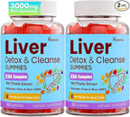 3000mg Liver Detox Repair & Cleanse Gummies | Milk Thistle 2000mg with Turmeric Dandelion Root & Artichoke for Liver Detox, Liver Support & Renew, Antioxidant, Gut, Skin - Fruit Flavor, 120 Gummies