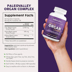 Paleovalley Grass Fed Beef Organ Complex - Freeze-Dried Beef Liver, Heart, and Kidney Blend, 1 Bottle