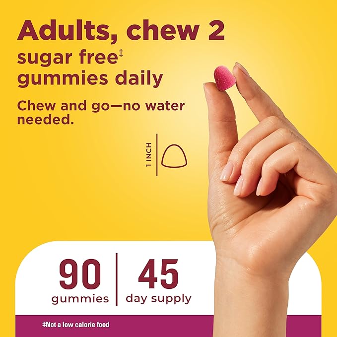 Nature Made Zero Sugar Multivitamin Women's Gummies, Bone & Immune Support, Aspartame Free, 90 Sugar Free Multivitamin Gummies, 45 Day Supply