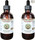 Hawaii Pharm Saw Palmetto Alcohol-Free Liquid Extract, Professional Grade, Small Batch Crafted Saw Palmetto (Serenoa Repens) Dried Berry Glycerite Natural Herbal Supplement, 2x2 fl.oz