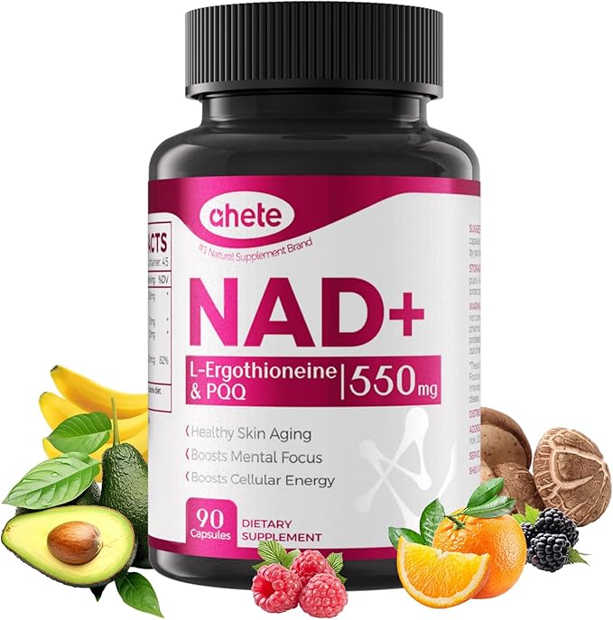 NAD Supplement with L-Ergothioneine, PQQ, Vitamin B6, and NMNH Supplement - for Cellular Health, Energy Support and Healthy Aging for Women & Men - Vegetarian, Non-GMO, Gluten Free- 90 Capsules