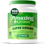 Amazing Grass Greens Blend Superfood: Super Greens Powder with Spirulina, Alfalfa, Beet Root Powder, Digestive Enzymes, Prebiotics & Probiotics, Original, 100 Servings (Packaging May Vary)