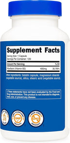 Nutricost Vitamin B2 (Riboflavin) 400mg, 120 Capsules (2 Bottles)