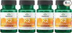 Swanson Natural Vitamin K2 (Menaquinone-7 from Natto) 50 mcg 30 Sgels (4 Pack)