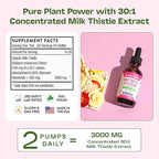 Milk Thistle Drops with 80% Silymarin Flavonoids – Vegan, Non-GMO, Fast-Absorbing – Easily Mix with Drinks – Milk Thistle Supplement for Liver, Immune Care and Antioxidant Support (Mixed Berry, 60 mL)