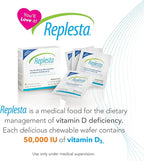 Replesta 50,000 IU Vitamin D3 Cholecalciferol, for Vitamin D Deficiency, Once-Weekly Chewable Wafer, Non-GMO, Natural Orange Flavor, 4 Count (Pack of 1)