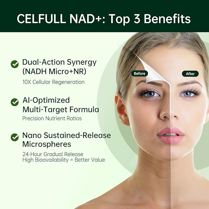 CELFULL NAD+ Supplement for Immune Support Anti-Aging Boost Energy& Chronic Fatigue Supplements