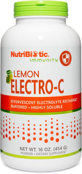 NutriBiotic - Lemon Electro-C, Vitamin C & Electrolyte Powder, 16 OZ | 850 Mg Vitamin C Per Serving | Effervescent Electrolyte Recharge | Buffered & Highly Soluble | Free of Calories, Gluten & Non-GMO