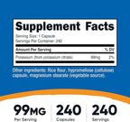 Nutricost Potassium Citrate 99mg, 240 Capsules - Gluten Free, Non-GMO