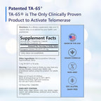 T.A. Sciences TA-65 Telomere Activation Supplement, 2.5 Times Potency Telomerase, 30 Capsules