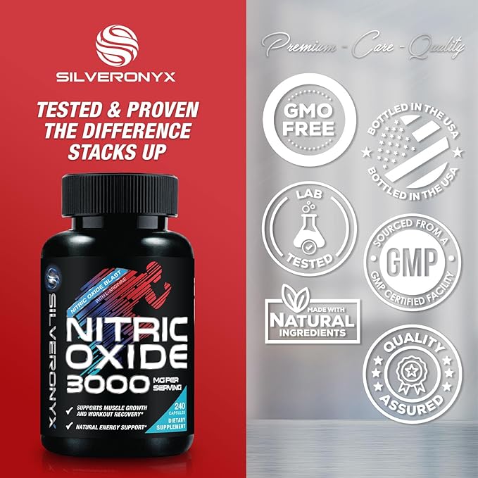 Extra Strength Nitric Oxide Booster - 3X Strength L-Arginine AKG & Citrulline Malate - Men & Women Premium Pre Workout Nitric Booster - Natural Energy & Muscle Support, Bottled in USA - 240 Capsules