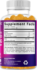 Vitamatic Folic Acid Gummies 1000 mcg (1 mg) – Essential Prenatal Vitamin B9 for Mom & Baby – 120 Vegan Gummies per Bottle – 2 Pack