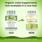 Organic Veda Amla Capsules - 1500mg, 300 Capsules - Natural Vitamin C Supplement with Antioxidants, Polyphenol for Immunity, Skin Glow & Hair Growth - Single Origin Premium Organic Amla Fruit Powder