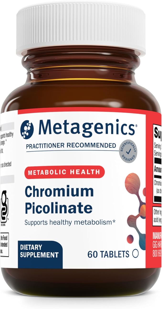 Metagenics Chromium Picolinate - Bioavailable Chromium for Metabolism Support* - Essential Trace Mineral - Non-GMO, Vegetarian, Gluten-Free - 200 mcg - 60 Tablets
