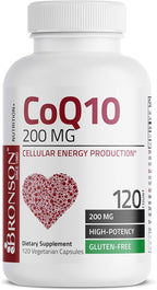 Bronson CoQ10 200 MG High Potency Cellular Energy Production, 120 Vegetarian Capsules