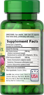 Puritan's Pride Milk Thistle Liver Complex, Supports Healthy Liver Function, 90 Count, White
