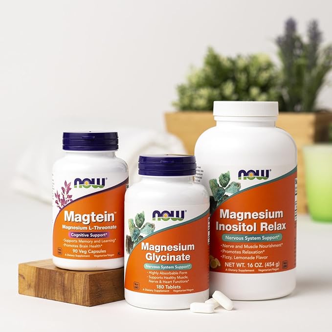 NOW Foods Supplements, Magnesium Glycinate 100 mg, Highly Absorbable Form, 180 Tablets