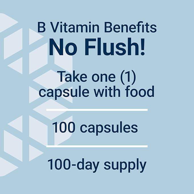Life Extension No Flush Niacin,B3 for Heart Health,Cholesterol & Energy Support,Non-GMO,Gluten-Free,100 Capsules,(Pack of 2)