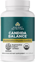 Ancient Nutrition Gut Health Supplement, Regenerative Organic Certified Candida Capsules, Provides Occasional Diarrhea, Constipation, Gas and Bloating Relief, Supports Immune Function, 90 Count