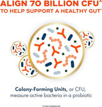 Align Probiotic, 70 Billion CFU, 6 Strain Blend, Probiotics for Women and Men, Daily Probiotics for Digestive Health, Helps Relieve Occasional Bloating & Gas 30 Capsules