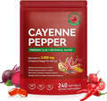 Cayenne Pepper Capsules, Cayenne Pepper Capsaicin Supplements Support Leg Vein, Heart Health and Blood Circulation, with Vitamin E D3 K2 and Extracts of Grape Seed, Beetroot and Turmeric, 240 Softgels