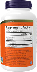 NOW Foods Supplements, Inulin Prebiotic Pure Powder, Certified Organic, Non-GMO Project Verified, Intestinal Support*, 8-Ounce (Pack of 2)